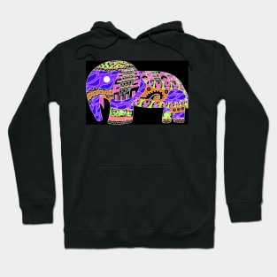 elephant in rainbow folk arts ecopop zentangle Hoodie